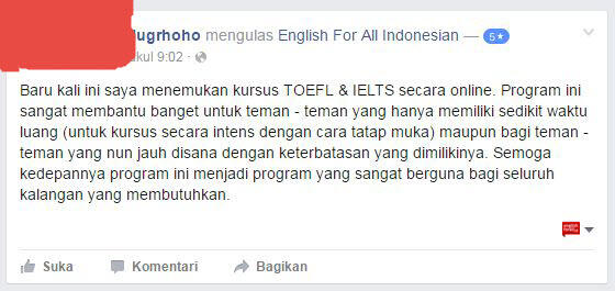 English For All, Pusat Belajar Persiapan TOEFL dan IELTS secara Online di Indonesia