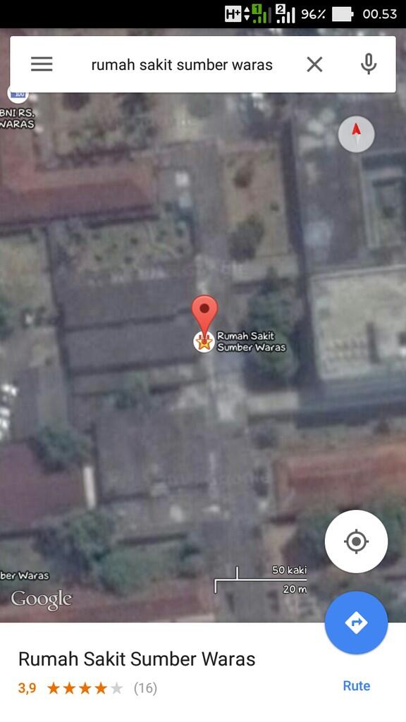 &#91;gmaps&#93;rumah sakit sumber waras jln kiai tapa atau jln tomang utara