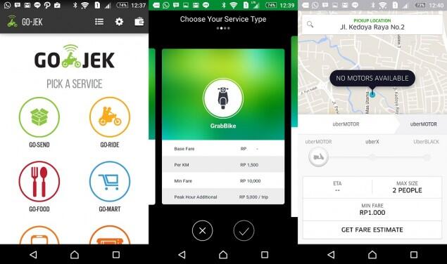 Go-Jek, GrabBike, dan UberMOTOR, Mana yang Paling Murah?
