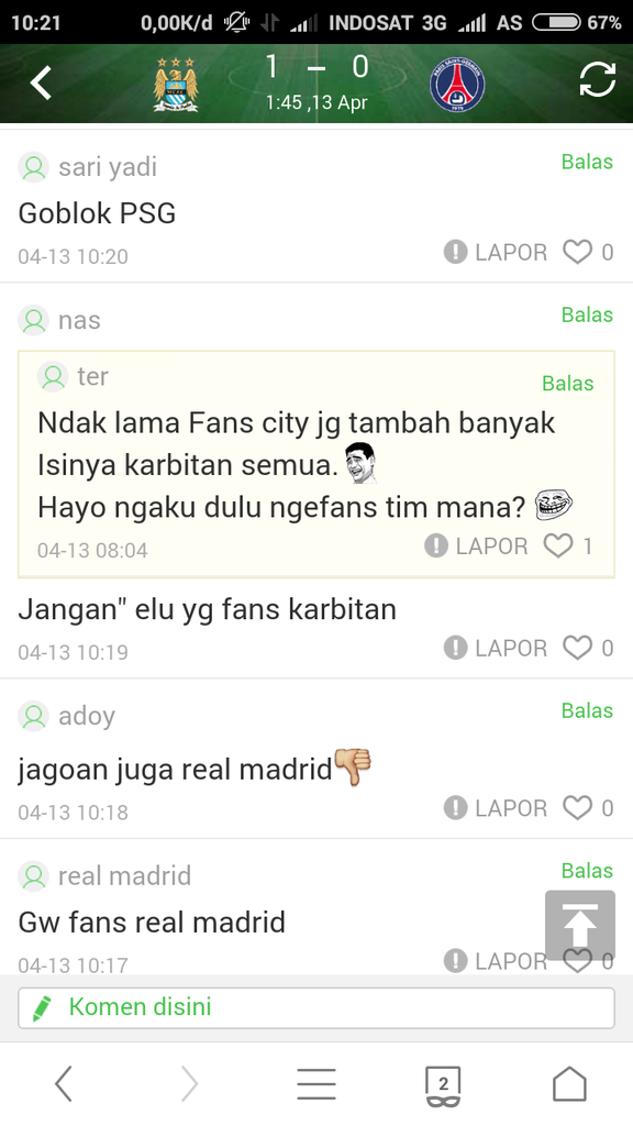 Suka duka kalau tim jagoan agan lawan tim berat