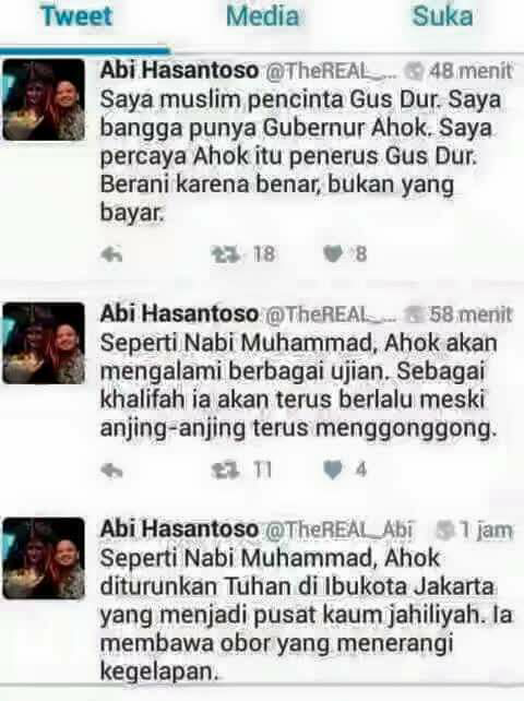 Abi Hasantoso Menyamakan Nabi Muhammad saw. dengan Ahok