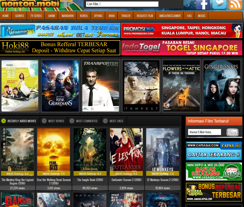 Kumpulan Website Streaming Film Online Subtitle Indonesia