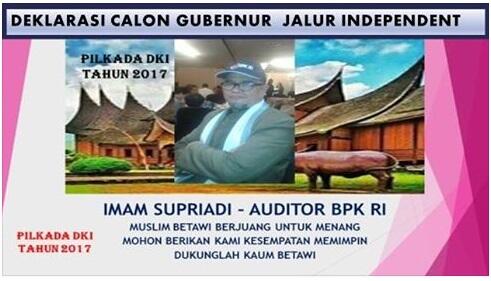 OOOOHHH, SI IMAM SUPRIADI TERNYATA MAU NYALON GUBERNUR DKI JUGA, MAKANYA....