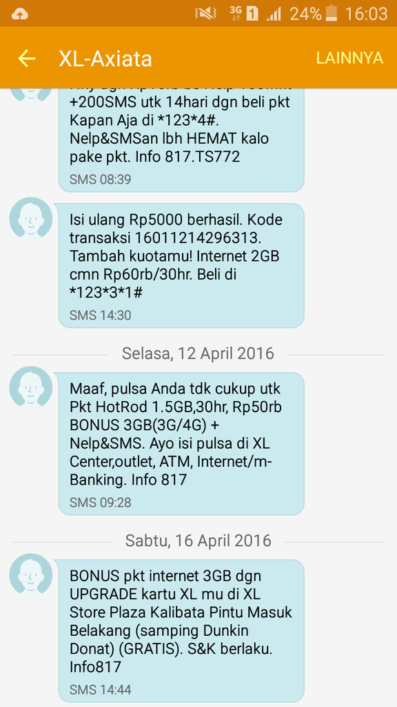 Tertipu promo sms XL