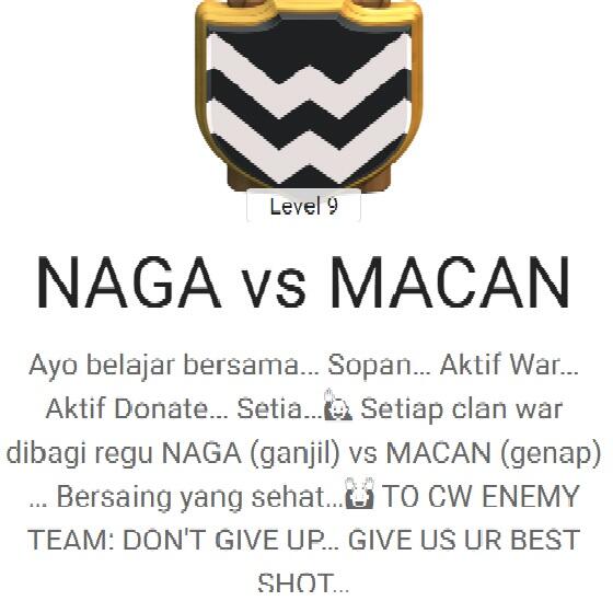 Top 10 WAR CLAN di Indonesia berdasarkan War Win Streak