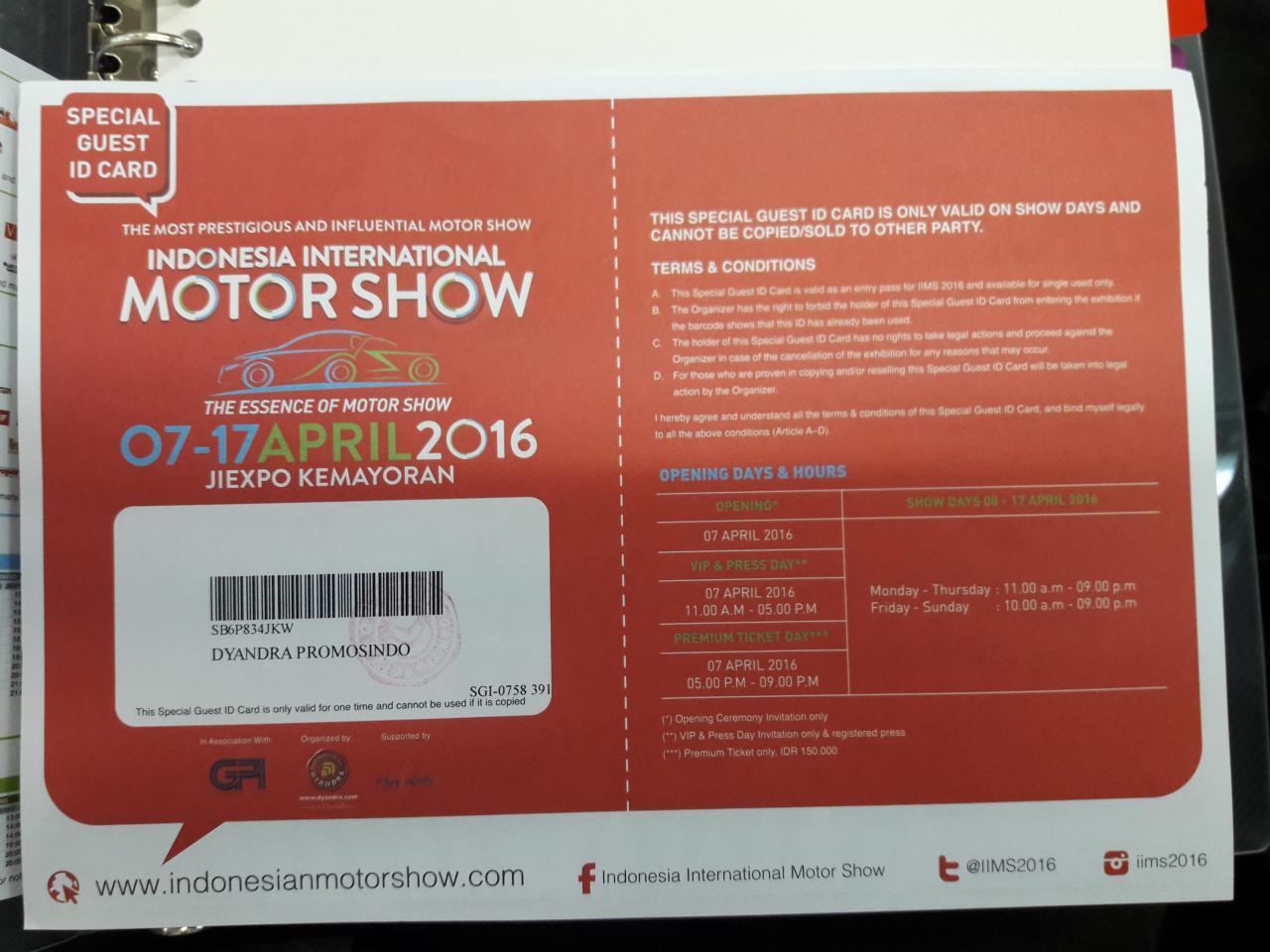 Yang Bening-Bening di IIMS 2016 (16 APRIL 2016)
