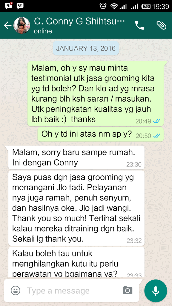 Testimonial Caesar Jac'O Kennel - Petshop - Services
