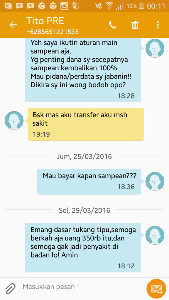Mohon Bantuannya Kaskuser,Penipuan an Tito Pradana Putra