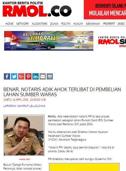 ★★★ Ahok bantah adiknya Notaris : &quot;Adik saya itu Pengacara, bukan Notaris,&quot; ★★★