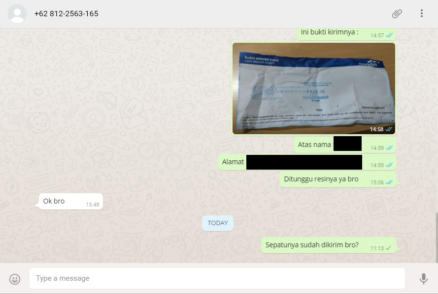 Penipuan 08122563165