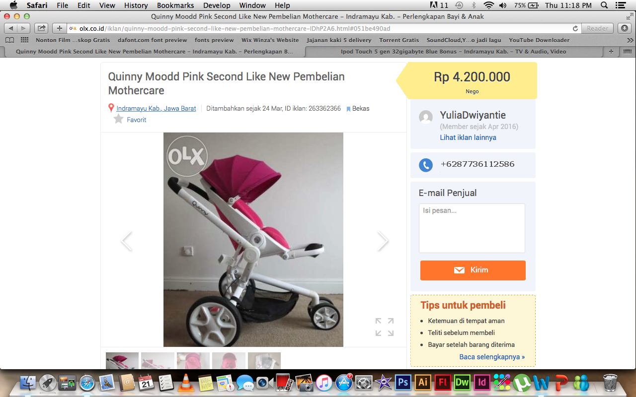 PENIPUAN OLX iPod touch 5th Generation 32GB Blue Mint Condition IngridKarlina
