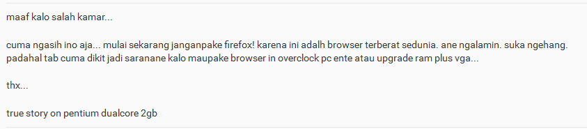 JANGAN PAKE FIREFOX !! NOT RECOMENDED FOR DUAL CORE OR PENTIUM 4