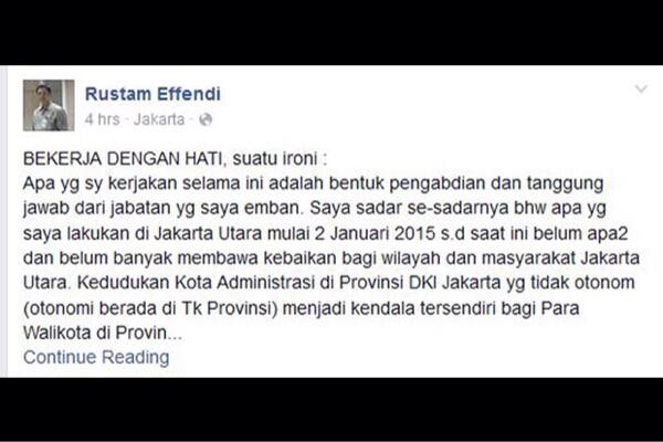 Dituding Ahok Pro Yusril, Ini Curhatan Wali Kota Jakut