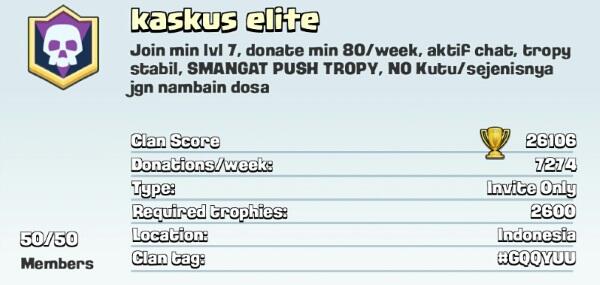 &#91;Clash Royale&#93; ▒▓█ kaskus elite Clan█▓▒