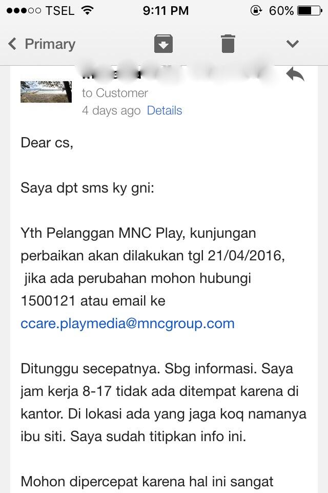 Kecewa dengan pelayanan MNC Media Play