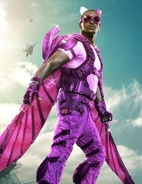 Penampilan ketika para karakter dalam film super hero di dandani dengan serba pink