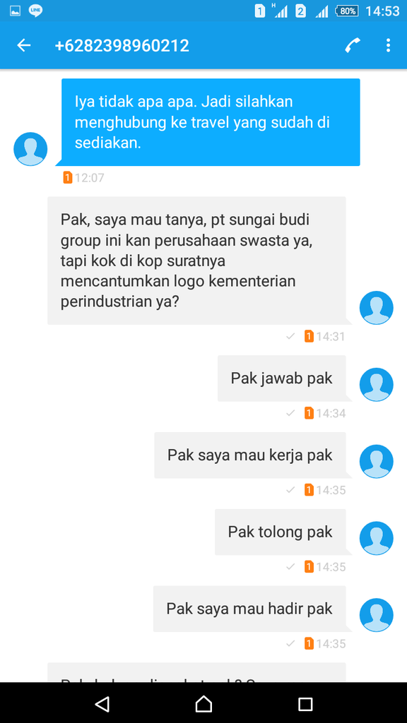 Penipuan yang mengatasnamakan PT. Sungai Budi Group