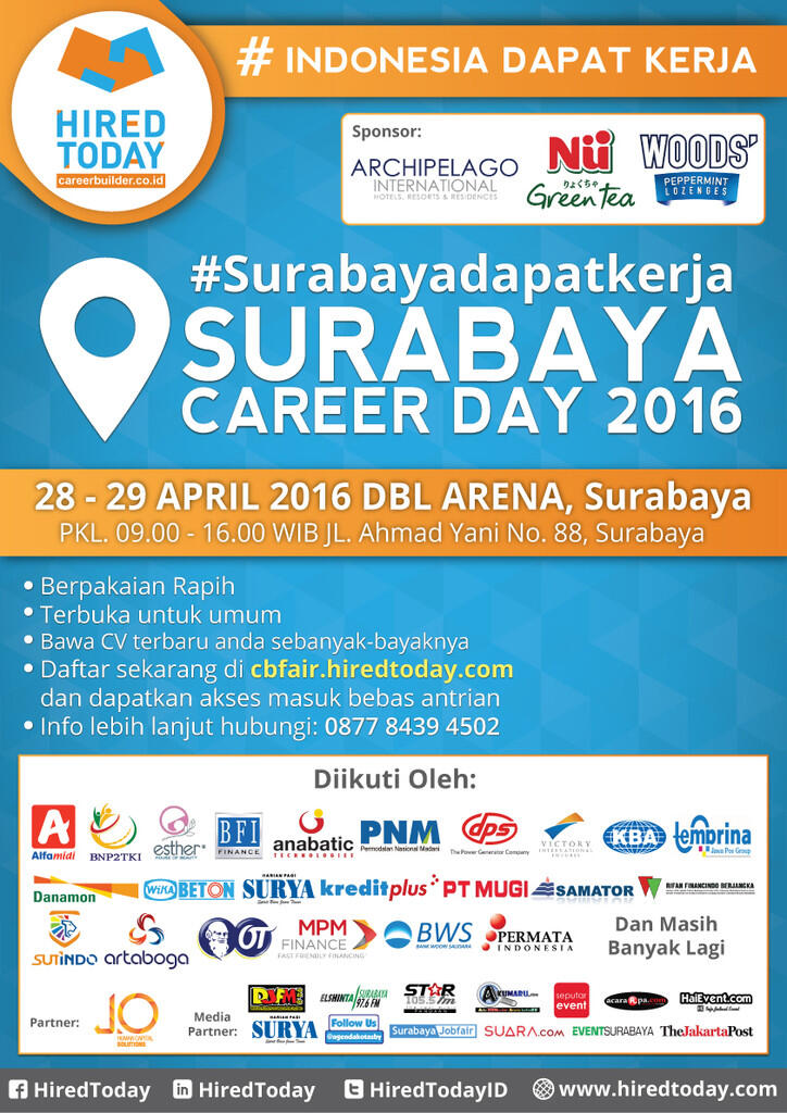 Info Bursa Kerja - SURABAYA CAREER FAIR (28-29 April 2016 