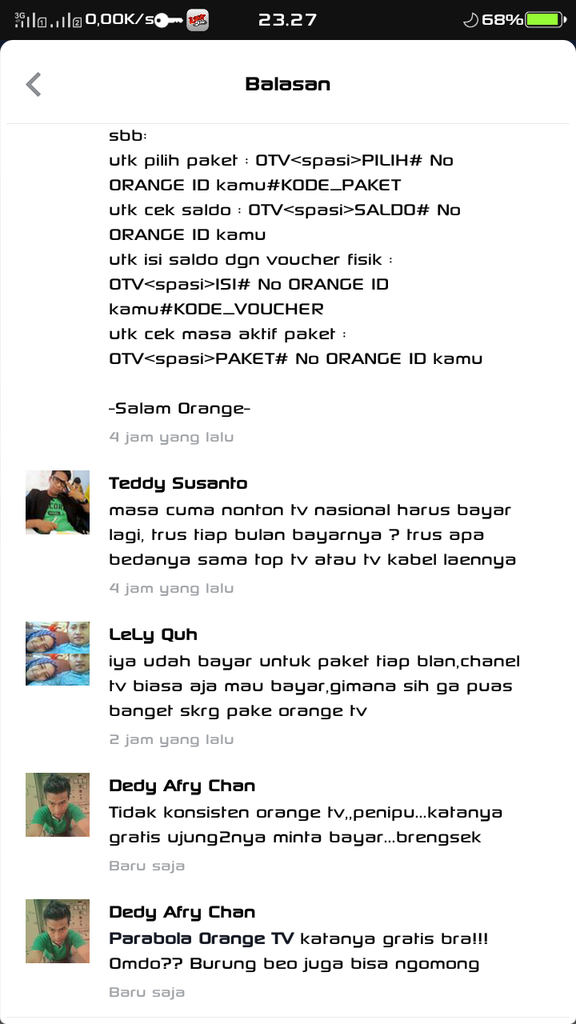 Kebijakan Orange TV berubah (korban iklan), nasib orang kere.