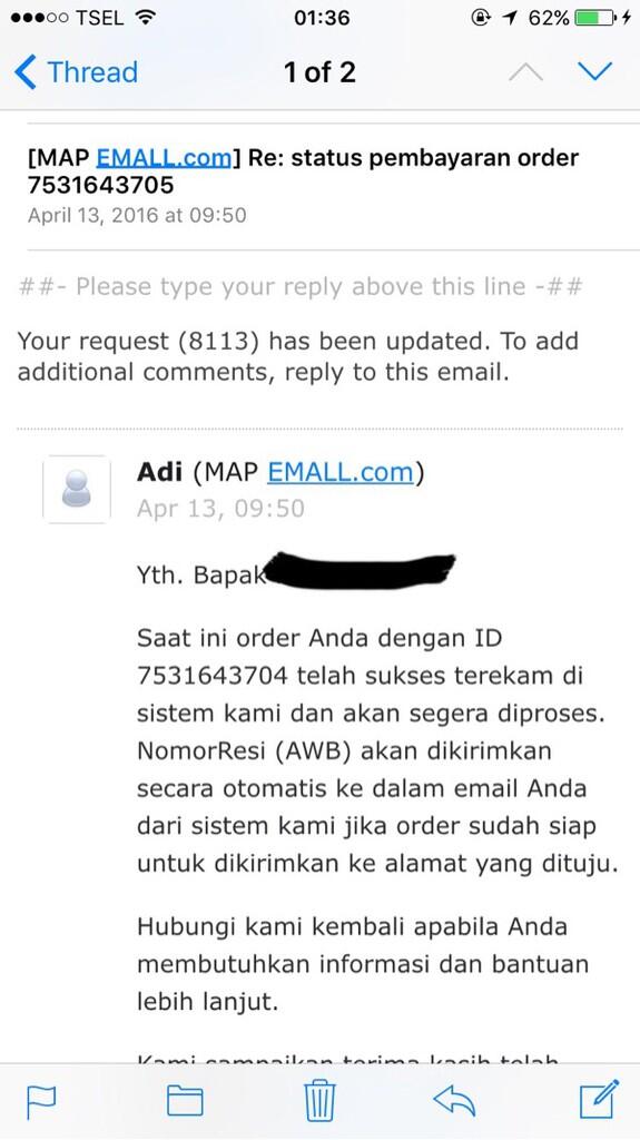PENGALAMAN BELANJA DI MAPEMALL.COM