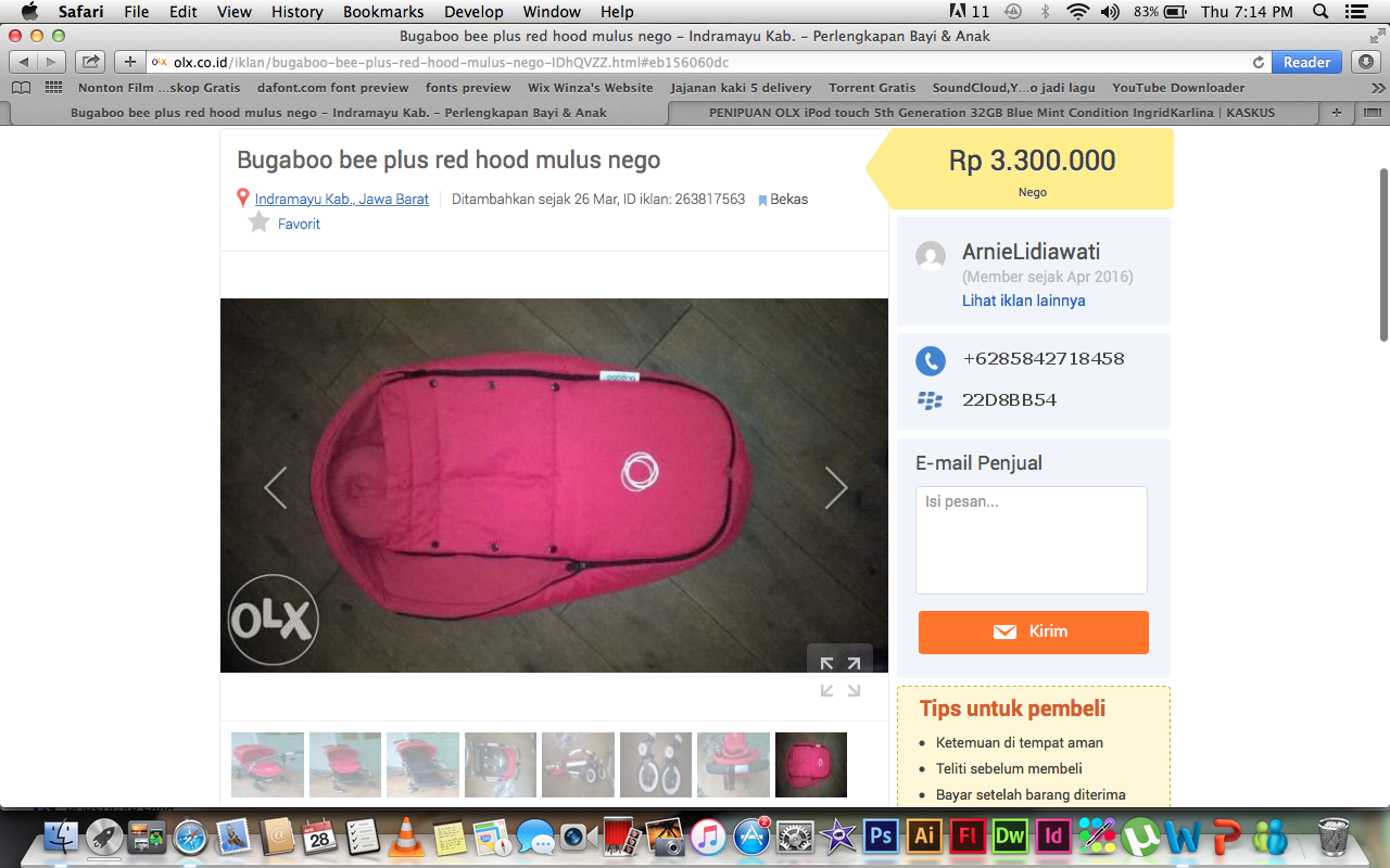 PENIPUAN OLX iPod touch 5th Generation 32GB Blue Mint Condition IngridKarlina