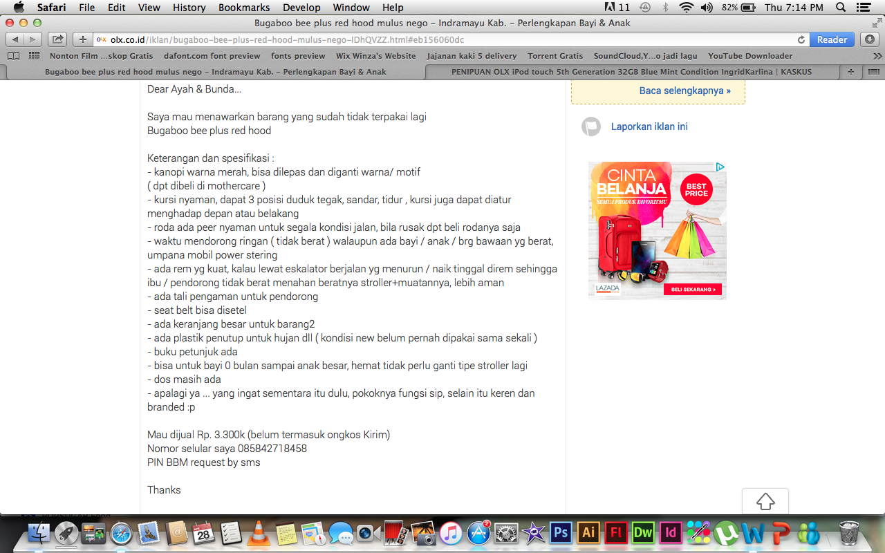 PENIPUAN OLX iPod touch 5th Generation 32GB Blue Mint Condition IngridKarlina