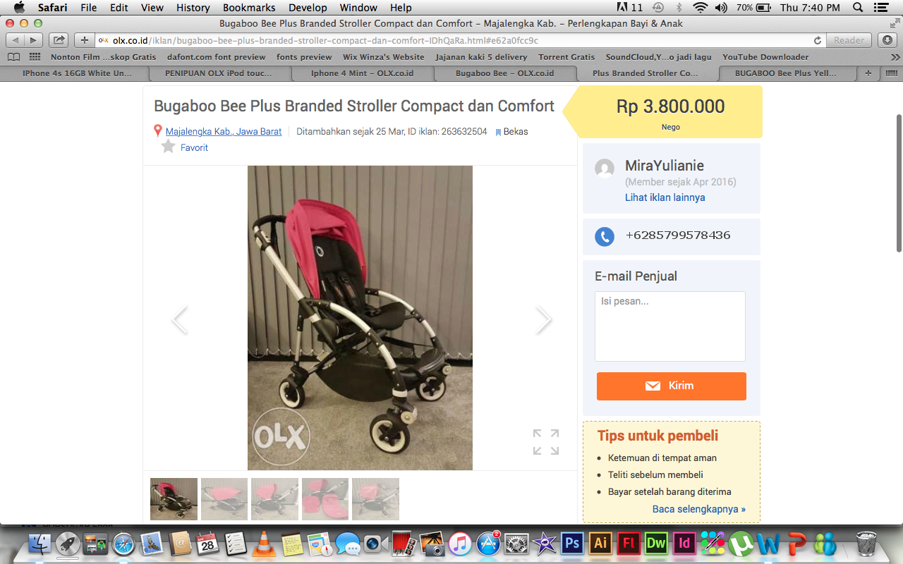 PENIPUAN OLX iPod touch 5th Generation 32GB Blue Mint Condition IngridKarlina