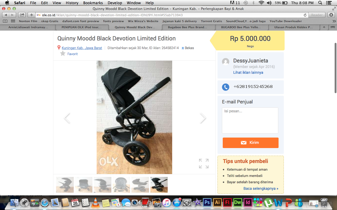 PENIPUAN OLX iPod touch 5th Generation 32GB Blue Mint Condition IngridKarlina