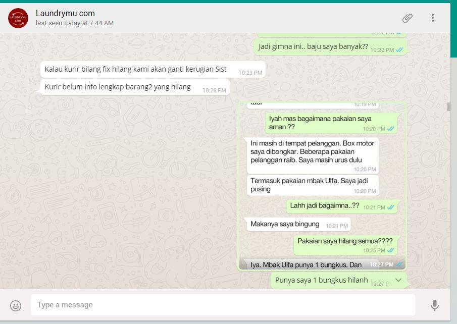 JANGAN MAU PAKAI LAUNDRYMU.COM TIDAK BERTANGGUNG JAWAB