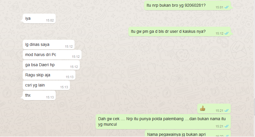 Percobaan penipuan dengan mengatas namakan Retire Moderator
