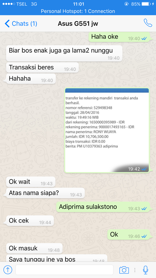 Surat Terbuka Untuk Verified Seller SuperSenior , Penipu seller Laptop ASUS GL551