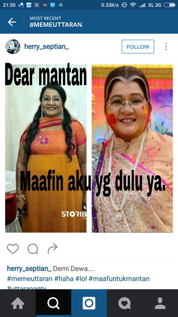 Postingan gambar / meme yang lagi Hits di Instagram nih gan