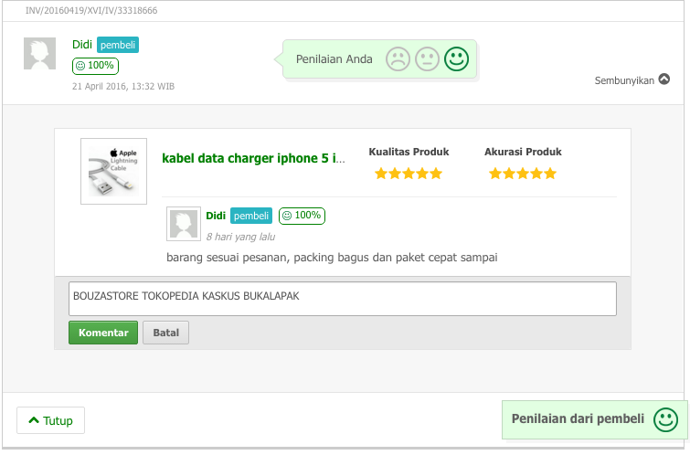 kabel data charger iphone 5 iphone 6 original