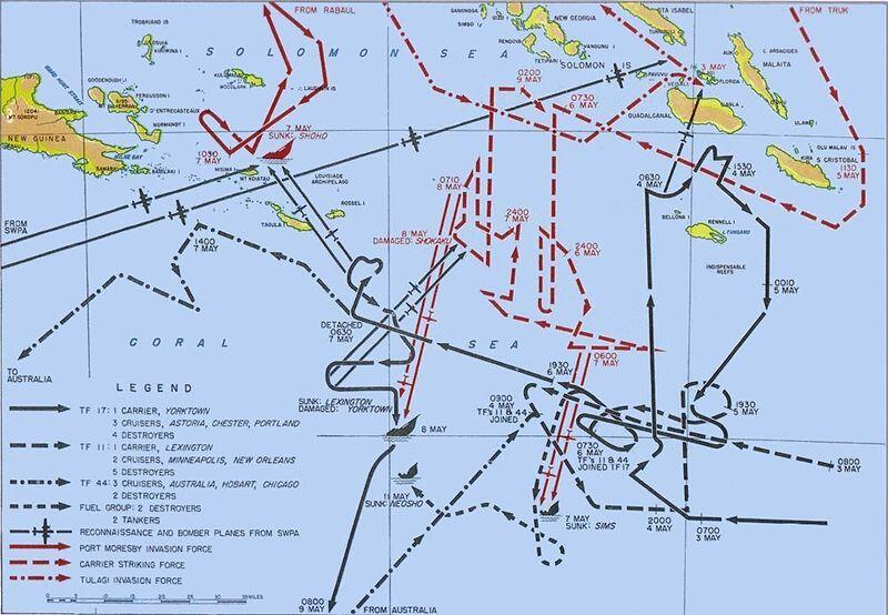 Today's History: 4 Mei 1942, Dimulainya Pertempuran Laut Koral (Battle of Coral Sea)