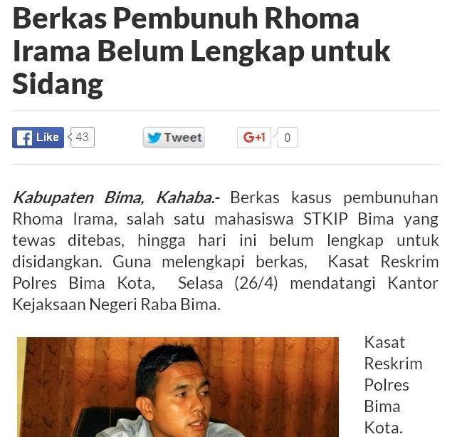 Berkas Pembunuh Rhoma Irama Belum Lengkap Untuk Sidang