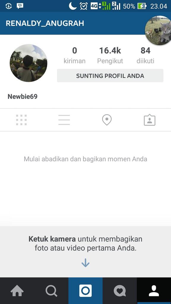 Instagram akun 16.4k real 30% dengan harga 300k nego
