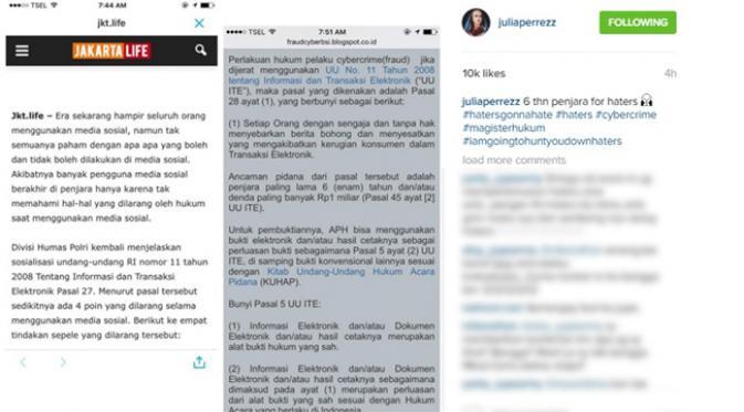Hati-Hati, Julia Perez Mengancam Haters dengan 6 Tahun Penjara