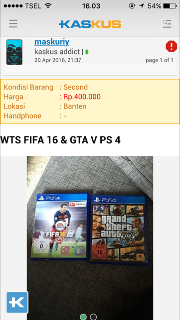 Penipuan WTS BD Game Ps 4