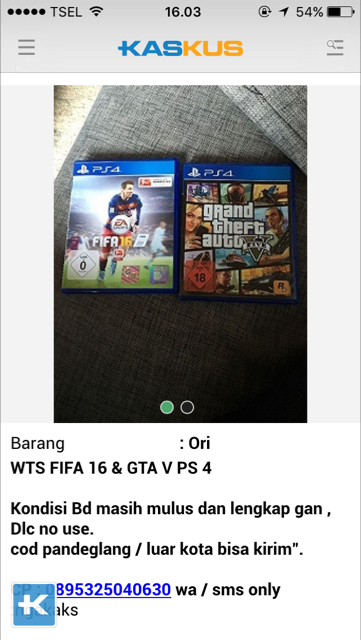 Penipuan WTS BD Game Ps 4