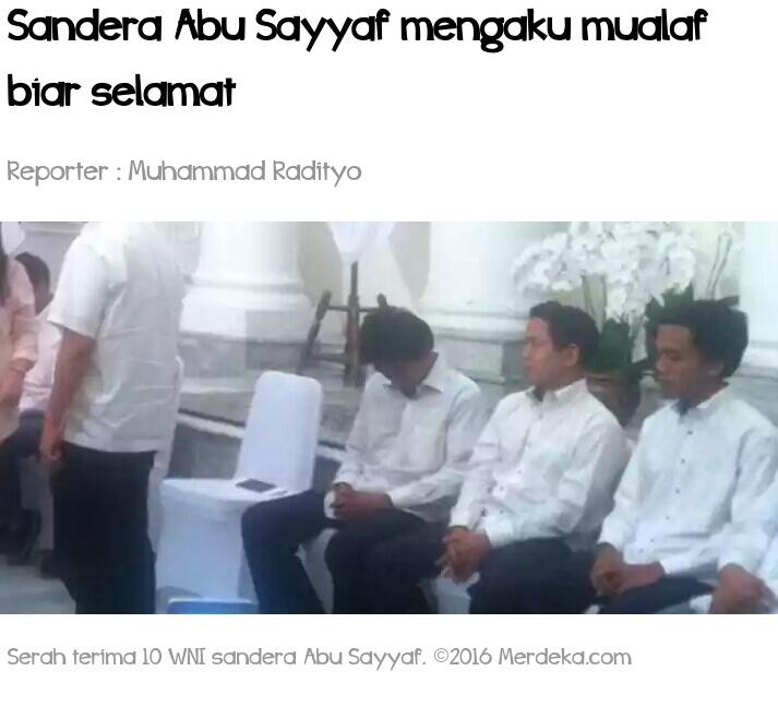 Sandera Abu Sayyaf mengaku mualaf biar selamat