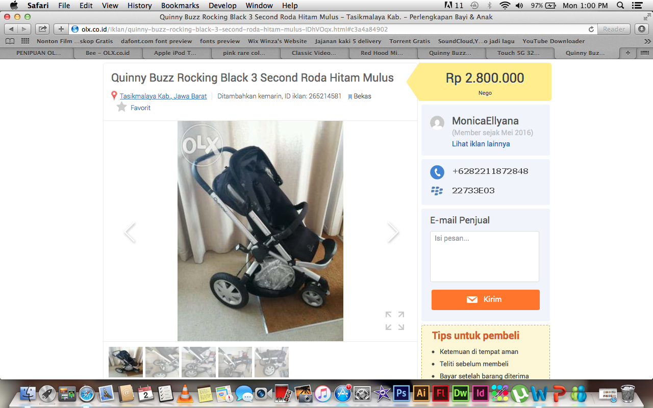 PENIPUAN OLX iPod touch 5th Generation 32GB Blue Mint Condition IngridKarlina