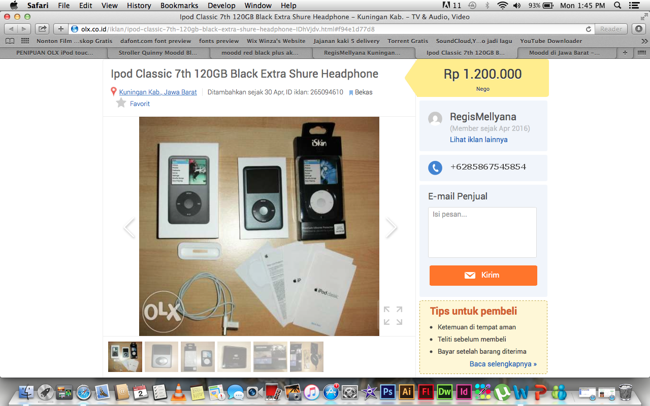 PENIPUAN OLX iPod touch 5th Generation 32GB Blue Mint Condition IngridKarlina
