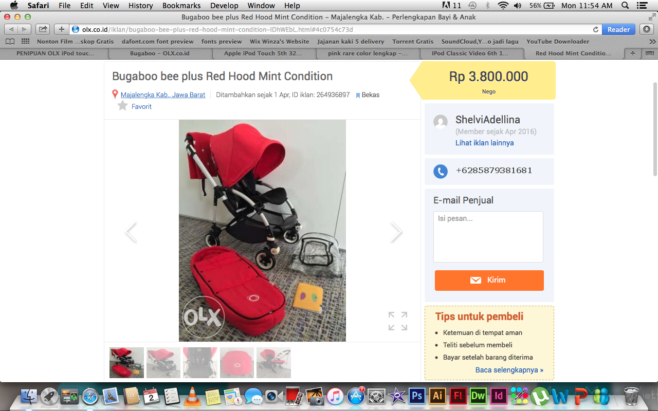 PENIPUAN OLX iPod touch 5th Generation 32GB Blue Mint Condition IngridKarlina