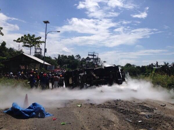 Kecelakaan Maut Truk Tangki Oksigen Cair 2 Tewas Membeku