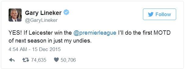 Leicester Juara, Lineker Siap Bawakan Acara Pakai Celana Dalam Saja ... Wahhh