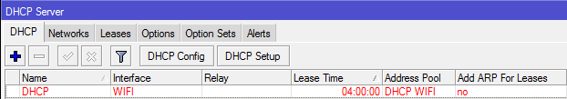 Warna Merah pada settingan DHCP Server Mikrotik