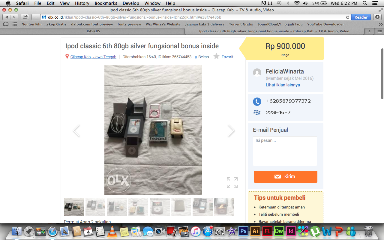 PENIPUAN OLX iPod touch 5th Generation 32GB Blue Mint Condition IngridKarlina