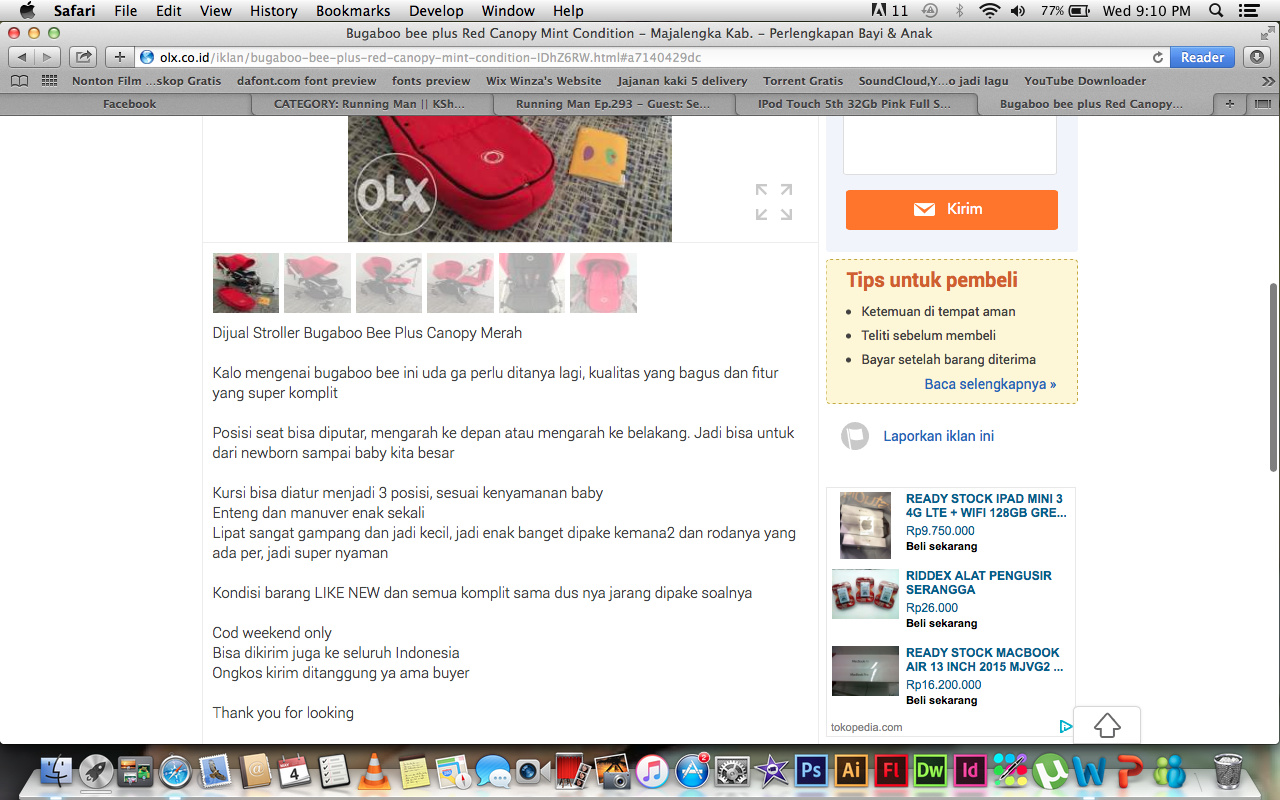 PENIPUAN OLX iPod touch 5th Generation 32GB Blue Mint Condition IngridKarlina