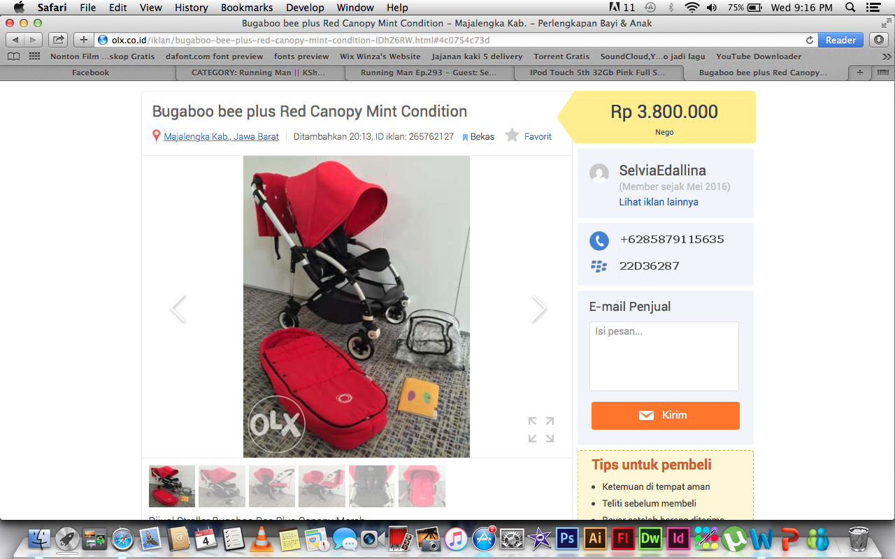 PENIPUAN OLX iPod touch 5th Generation 32GB Blue Mint Condition IngridKarlina
