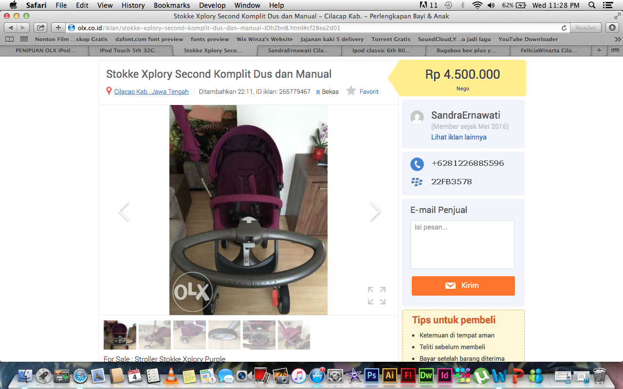 PENIPUAN OLX iPod touch 5th Generation 32GB Blue Mint Condition IngridKarlina
